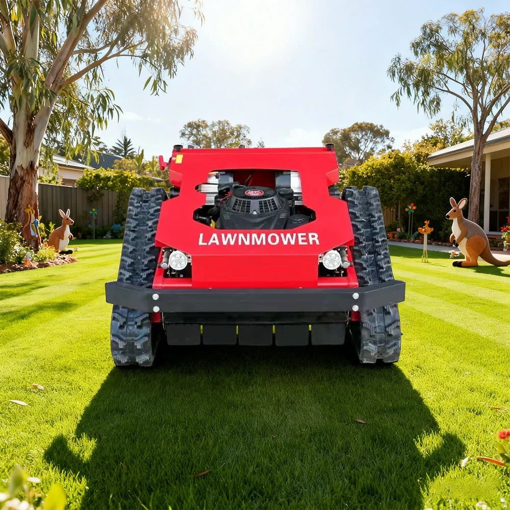 GROVIA 224CC Remote Mower, Control Lawn Dual Large Power, Hybrid Heavy-Duty Motors, for Cutting Lawns 600W Self-Charging, 9HP 50cm Design - All-Terrain Width, Red