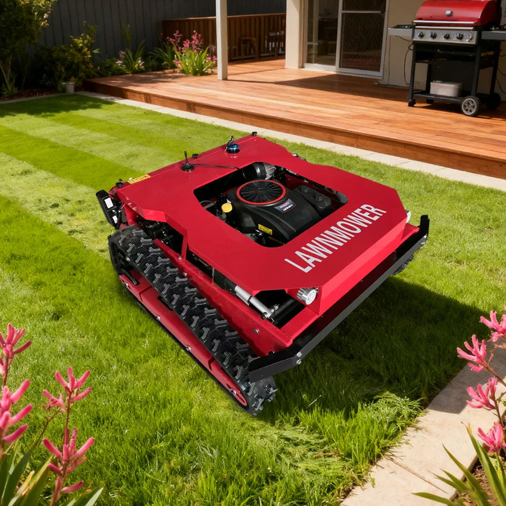 GROVIA 224CC Remote Mower, Control Lawn Dual Large Power, Hybrid Heavy-Duty Motors, for Cutting Lawns 600W Self-Charging, 9HP 50cm Design - All-Terrain Width, Red
