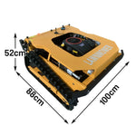 GROVIA 224CC Lawn for Hybrid Remote 9HP Control Heavy-Duty Mower, Dual All-Terrain 50cm Motors, - Width, Cutting Lawns 600W Power, Design Self-Charging, Large Yellow