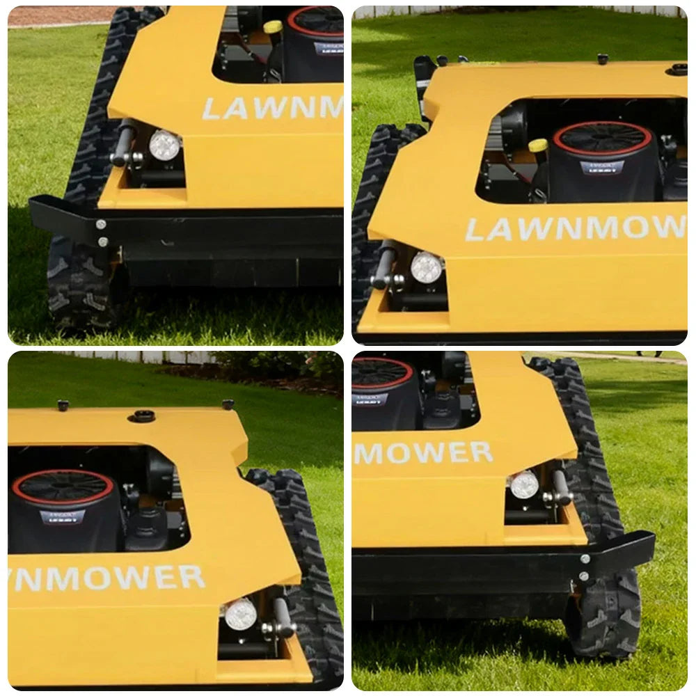 GROVIA 452CC Dual Lawns 1000W Hybrid Control Remote Design Power, Lawn Large Self-Charging, Width, 16HP 80cm Motors, Mower, for Cutting Heavy-Duty All-Terrain - Yellow
