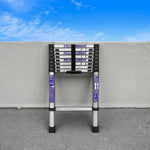 GROVIA Stainless Base, 9/10/11 Frame, Step Anti-Slip - Portable Telescopic Reinforced Foldable Ladder Steel Design