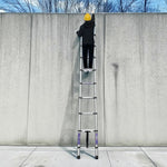 GROVIA Stainless Base, 9/10/11 Frame, Step Anti-Slip - Portable Telescopic Reinforced Foldable Ladder Steel Design