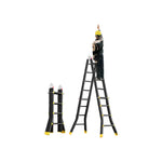 GROVIA 4/5/6 Steel Fold Anti-Slip Ladder Step Pedals, Wide Carbon Folding 26cm - 7cm Feet, Slim - Black
