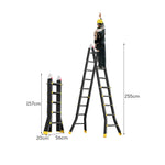 GROVIA 4/5/6 Steel Fold Anti-Slip Ladder Step Pedals, Wide Carbon Folding 26cm - 7cm Feet, Slim - Black