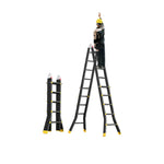 GROVIA 4/5/6 Steel Fold Anti-Slip Ladder Step Pedals, Wide Carbon Folding 26cm - 7cm Feet, Slim - Black