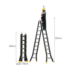 GROVIA 4/5/6 Steel Fold Anti-Slip Ladder Step Pedals, Wide Carbon Folding 26cm - 7cm Feet, Slim - Black