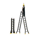 GROVIA 4/5/6 Steel Fold Anti-Slip Ladder Step Pedals, Wide Carbon Folding 26cm - 7cm Feet, Slim - Black