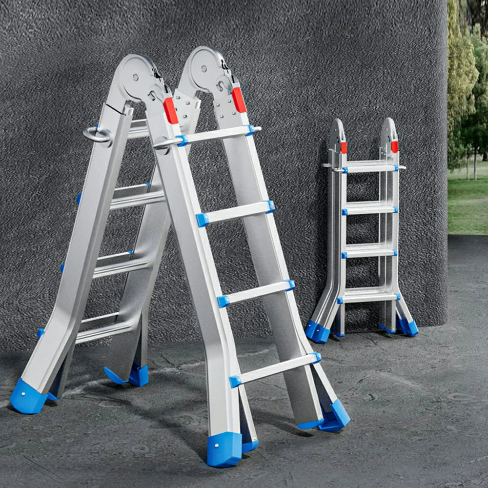 GROVIA 4/5/6 Pedals, Wide Steel Ladder 7cm Slim - Folding Fold Feet, 26cm Anti-Slip Carbon Step White