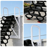 GROVIA Wall Mounted Retractable Loft Ladder Space Saving Heavy Duty Carbon Steel Alloy Wide Anti-Slip Steps - Black