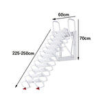 GROVIA Wall Mounted Retractable Loft Ladder Space Saving Heavy Duty Carbon Steel Alloy Wide Anti-Slip Steps - White