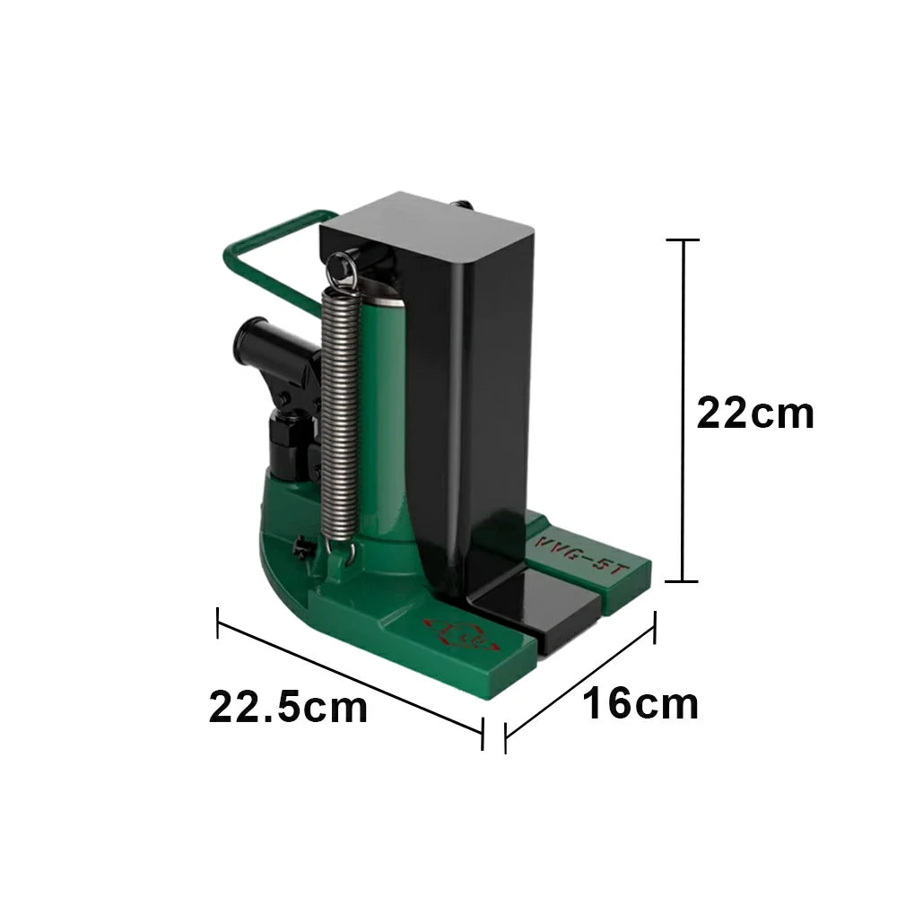 GROVIA Hydraulic Toe Jack 5T Top 2.5T Toe / 10T Top 5T Toe Heavy Duty Industrial Lifting Compact Design Factory Use - Green