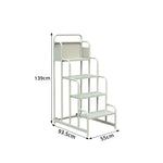 GROVIA 4 Step Integrated Mobile Platform Ladder with Safety Handrails, 1.0m Platform Height for Warehouse - Grey White