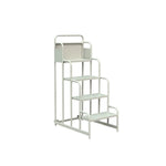 GROVIA 4 Step Integrated Mobile Platform Ladder with Safety Handrails, 1.0m Platform Height for Warehouse - Grey White