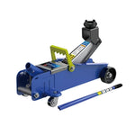 GROVIA 2T Hydraulic Floor Jack Upgraded High Lift 135-340mm Heavy Duty Steel Mid Size Car Garage Use Carton Pack - Blue