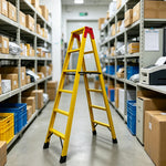 GROVIA 5 Step Fully Insulated Fibreglass A-Frame Ladder for Electrical and Industrial Use - Yellow