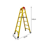 GROVIA 5 Step Fully Insulated Fibreglass A-Frame Ladder for Electrical and Industrial Use - Yellow