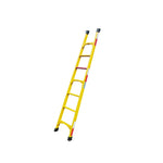 GROVIA 2m Fully Insulated Fibreglass Straight Ladder with Anti-Slip Feet for Electrical and Industrial Use - Yellow