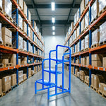 GROVIA 3 Step Detachable Platform Ladder with Safety Handrails 0.75m Platform Height for Warehouse Use - Blue
