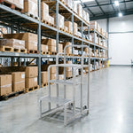 GROVIA 3 Step Detachable Platform Ladder with Safety Handrails 0.75m Platform Height for Warehouse Use - White