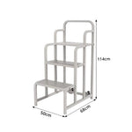 GROVIA 3 Step Detachable Platform Ladder with Safety Handrails 0.75m Platform Height for Warehouse Use - White