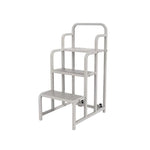 GROVIA 3 Step Detachable Platform Ladder with Safety Handrails 0.75m Platform Height for Warehouse Use - White
