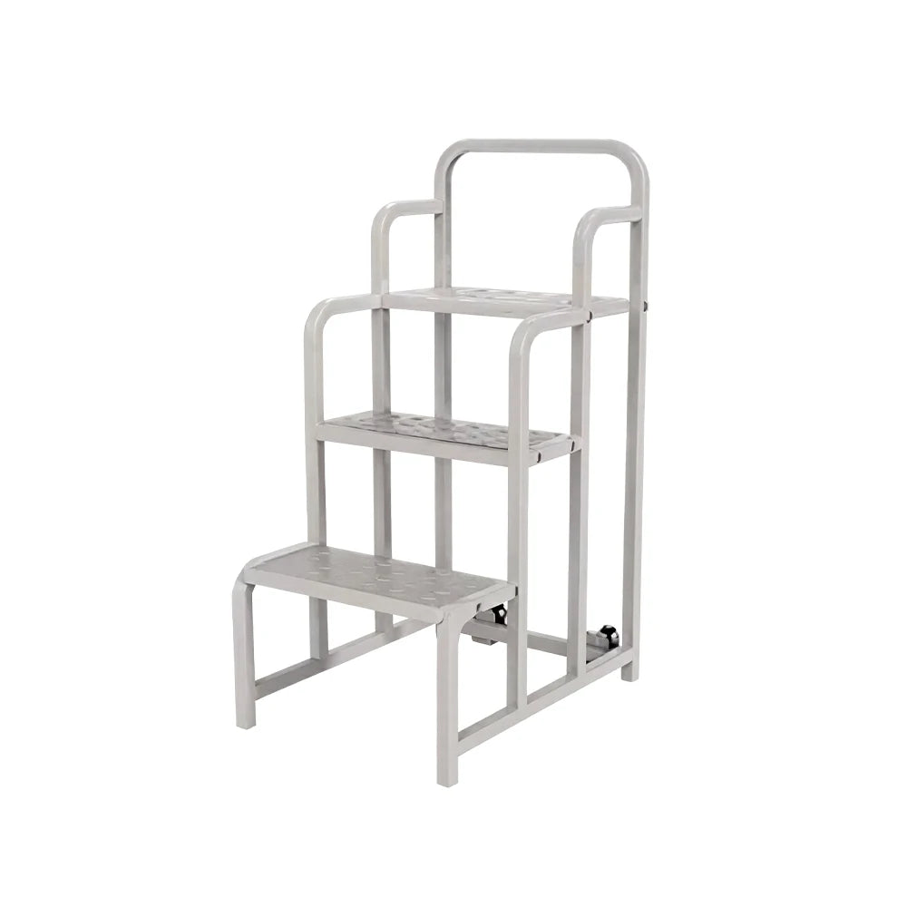 GROVIA 3 Step Detachable Platform Ladder with Safety Handrails 0.75m Platform Height for Warehouse Use - White