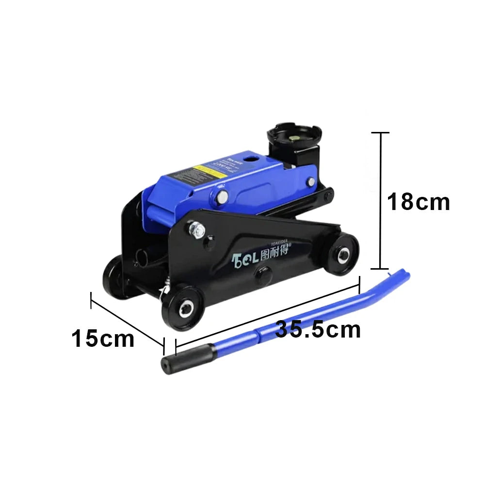 GROVIA 2T Mini Hydraulic Floor Jack Portable High Lift 145-400mm Compact SUV Garage Use Carton Pack - Blue