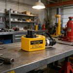 GROVIA 10T Multi Stage Hydraulic Jack 26mm Stroke Compact High Pressure Industrial Lifting Equipment Use - Yellow