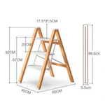 GROVIA Designer Series 3-Step Folding Ladder - Decorative Plant Stand & Storage Shelf, Lightweight Home Step Stool - Spruce White