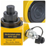 GROVIA 30T Multi Stage Hydraulic Jack 54mm Stroke Heavy Duty High Pressure Industrial Lifting Equipment Use - Yellow