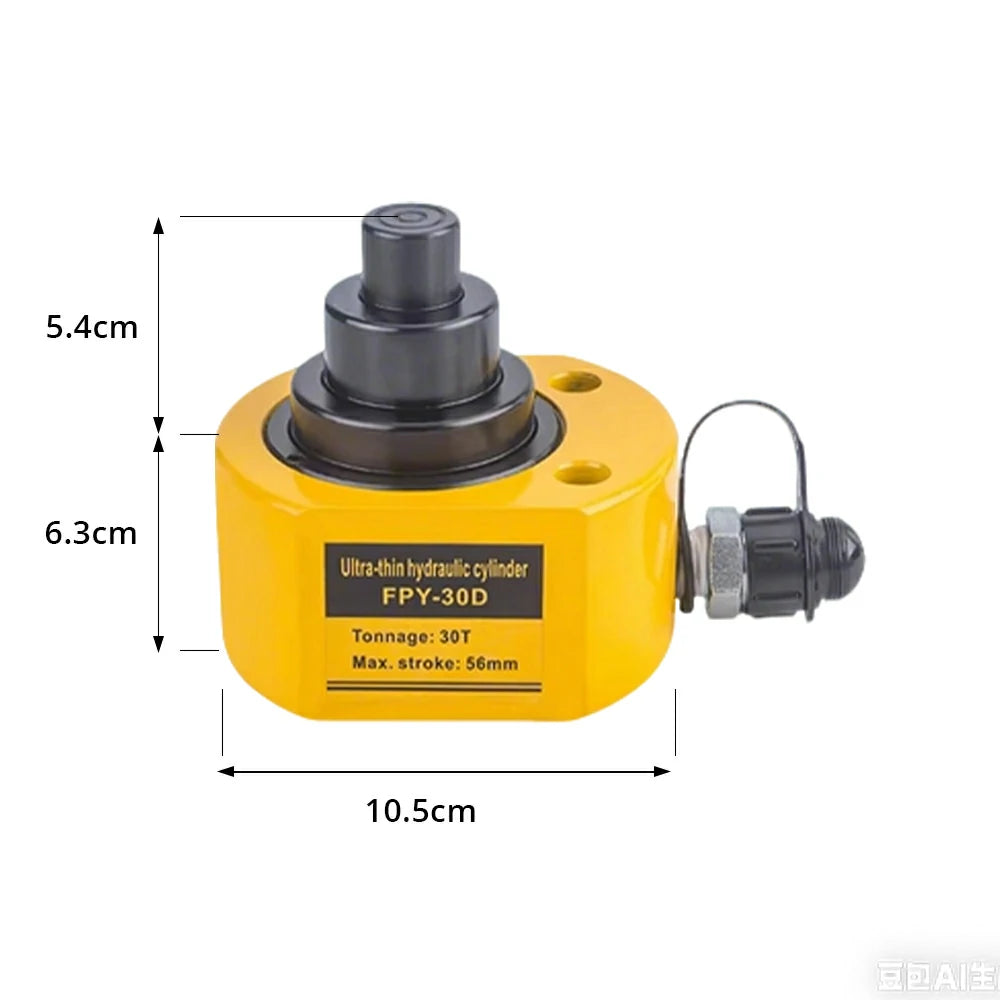 GROVIA 30T Multi Stage Hydraulic Jack 54mm Stroke Heavy Duty High Pressure Industrial Lifting Equipment Use - Yellow