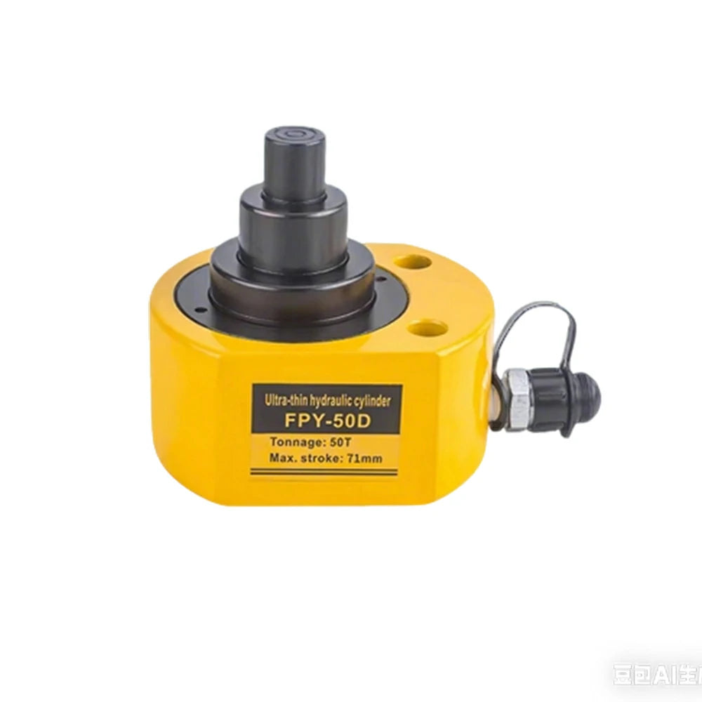 GROVIA 50T Multi Stage Hydraulic Jack 71mm Stroke Heavy Duty High Pressure Industrial Lifting Equipment Use - Yellow