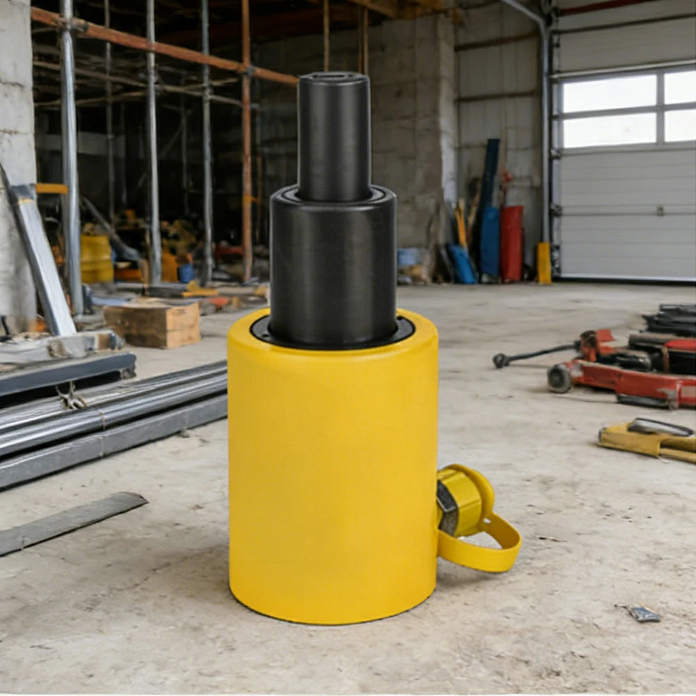 GROVIA 20T Multi Stage Hydraulic Jack 100mm Stroke Compact High Pressure Industrial Lifting Equipment Use - Yellow