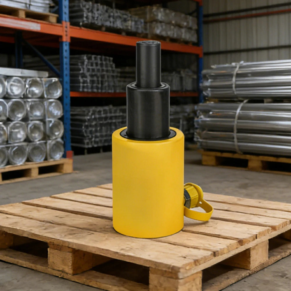 GROVIA 20T Multi Stage Hydraulic Jack 100mm Stroke Compact High Pressure Industrial Lifting Equipment Use - Yellow