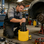 GROVIA 50T Multi Stage Hydraulic Jack 150mm Stroke Heavy Duty High Pressure Industrial Lifting Equipment Use - Yellow