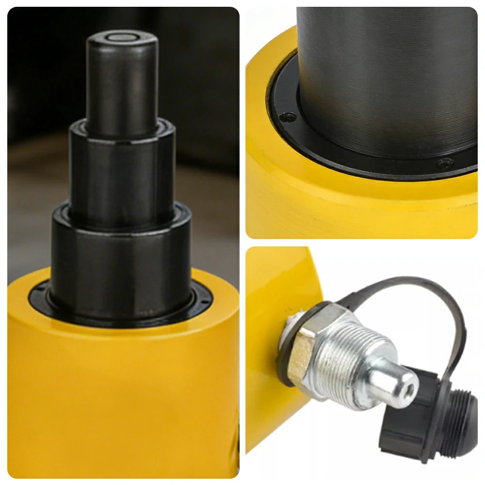 GROVIA 50T Multi Stage Hydraulic Jack 150mm Stroke Heavy Duty High Pressure Industrial Lifting Equipment Use - Yellow
