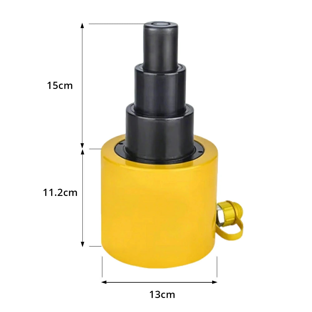 GROVIA 50T Multi Stage Hydraulic Jack 150mm Stroke Heavy Duty High Pressure Industrial Lifting Equipment Use - Yellow