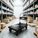 GROVIA Folding Platform Hand Truck Reinforced Steel Frame Heavy Duty Foldable Trolley for Warehouse Office Home Moving Use - Black