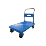 GROVIA Folding Platform Hand Truck Reinforced Steel Frame Heavy Duty Foldable Trolley for Warehouse Office Home Moving Use - Blue