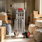GROVIA Folding Hand Trolley 40mm Reinforced Frame Adjustable Handle Quiet Wheels for Shopping Parcel Home Moving Use