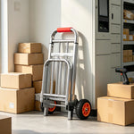 GROVIA Folding Hand Trolley 40mm Reinforced Frame Adjustable Handle Quiet Wheels for Shopping Parcel Home Moving Use