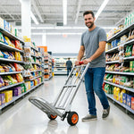 GROVIA Folding Hand Trolley 40mm Reinforced Frame Adjustable Handle Quiet Wheels for Shopping Parcel Home Moving Use