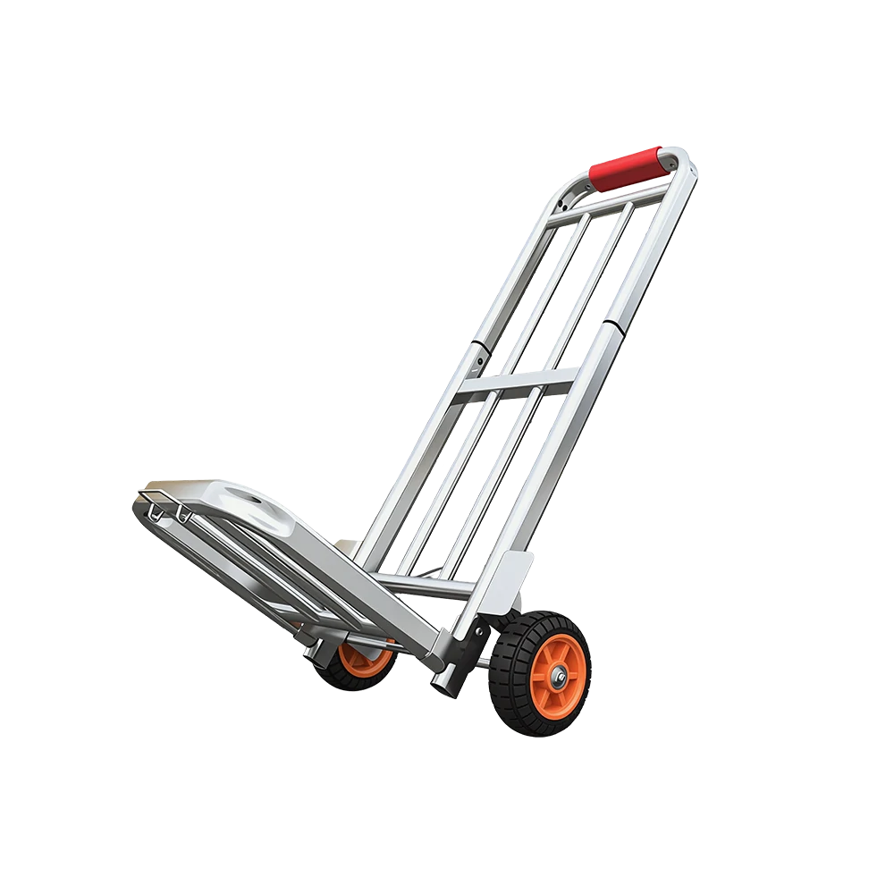 GROVIA Folding Hand Trolley 40mm Reinforced Frame Adjustable Handle Quiet Wheels for Shopping Parcel Home Moving Use