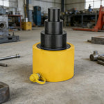 GROVIA 100T Multi Stage Hydraulic Jack 150mm Stroke Heavy Duty High Pressure Industrial Lifting Equipment Use - Yellow