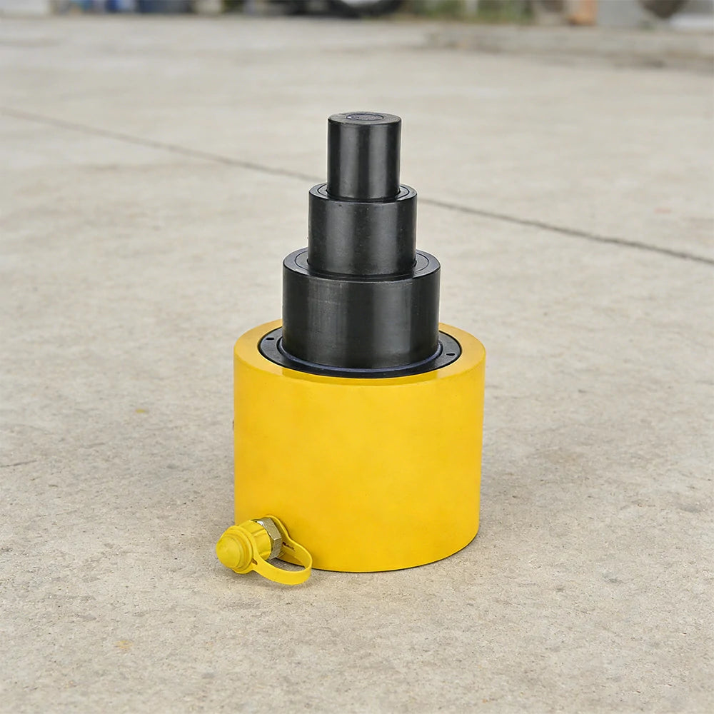 GROVIA 100T Multi Stage Hydraulic Jack 150mm Stroke Heavy Duty High Pressure Industrial Lifting Equipment Use - Yellow