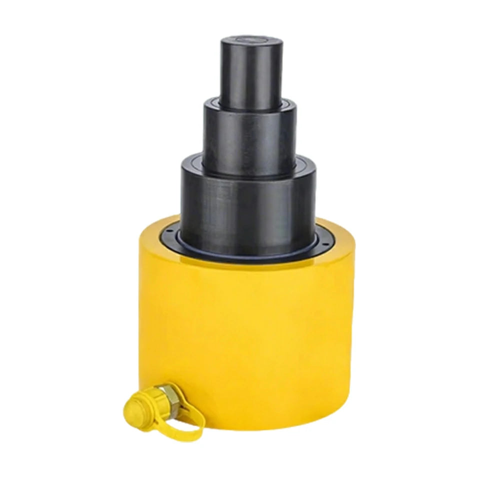 GROVIA 100T Multi Stage Hydraulic Jack 150mm Stroke Heavy Duty High Pressure Industrial Lifting Equipment Use - Yellow