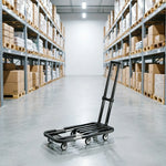 GROVIA Heavy Duty Platform Trolley Adjustable Folding Hand Truck Six Wheel Cart for Warehouse Moving Office Storage and Transport
