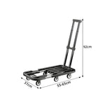 GROVIA Heavy Duty Platform Trolley Adjustable Folding Hand Truck Six Wheel Cart for Warehouse Moving Office Storage and Transport