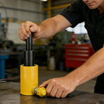 GROVIA 20T Multi Stage Hydraulic Jack 200mm Stroke Heavy Duty Industrial Lifting Equipment - Yellow
