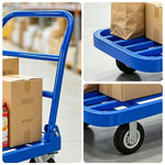 GROVIA Heavy Duty Folding Platform Trolley Reinforced Steel Tube Frame Quiet Swivel Wheels for Warehouse Office and Home Moving